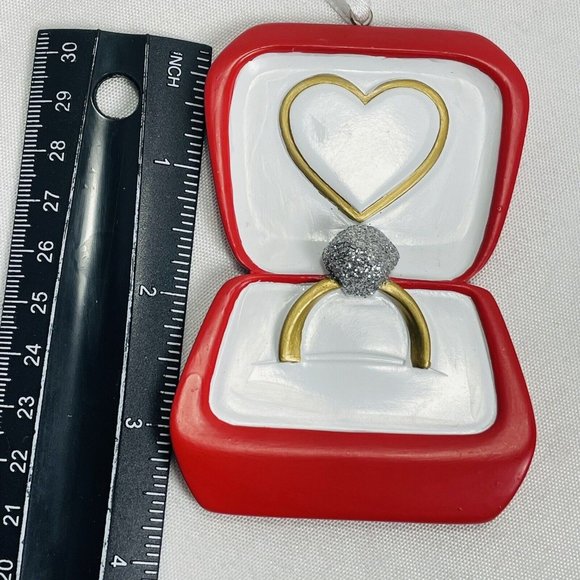 Diamond Ring RED Christmas Tree Ornament By Polar X Christmas Gift - Picture 5 of 7